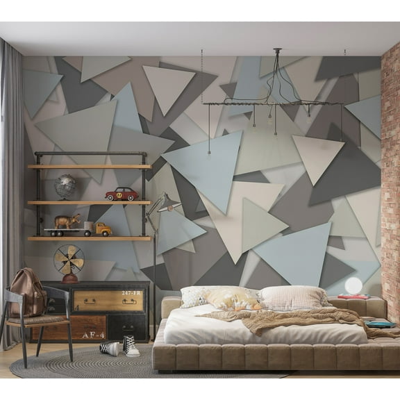 Tiptophomedecor Abstract Wallpaper Wall Mural - Geometric Puzzle