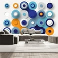thumbnail image 1 of Tiptophomedecor Abstract Wallpaper Wall Mural - Geometry Of Blue Wheels, 1 of 4