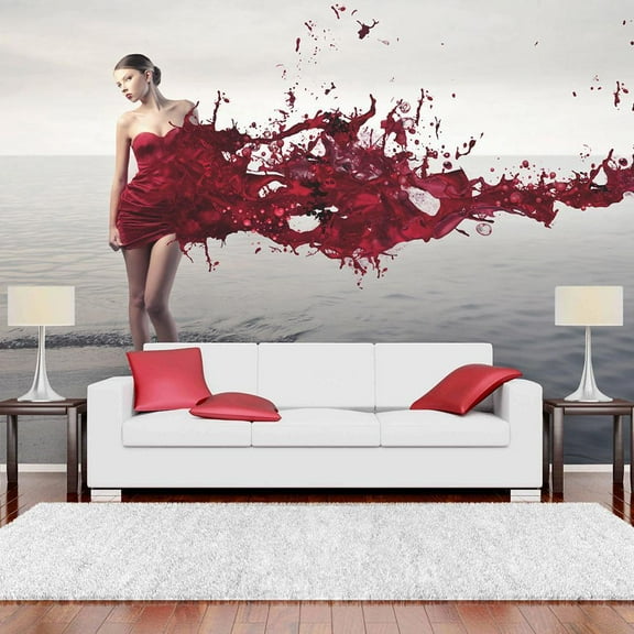Tiptophomedecor Abstract Wallpaper Wall Mural - Red Beauty