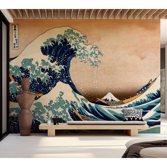 Tiptophomedecor Abstract Wallpaper Wall Mural - The Great Wave Off Kanagawa