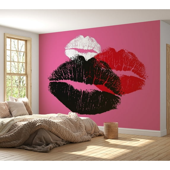 Tiptophomedecor Abstract Wallpaper Wall Mural - Three Kisses