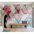 thumbnail image 1 of Tiptophomedecor Abstract Wallpaper Wall Mural - Triangular World, 1 of 7