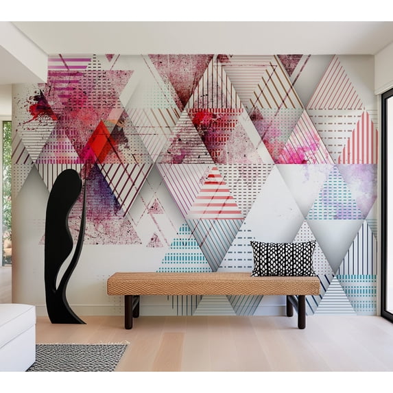 Tiptophomedecor Abstract Wallpaper Wall Mural - Triangular World