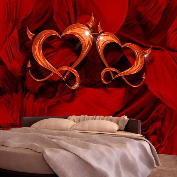 Tiptophomedecor Abstract Wallpaper Wall Mural - Two Hearts