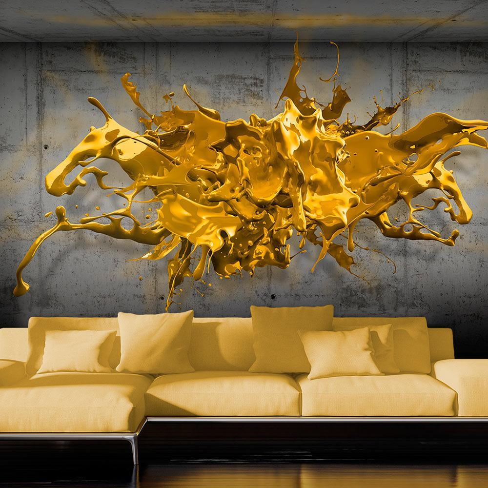 Tiptophomedecor Abstract Wallpaper Wall Mural Yellow Splash