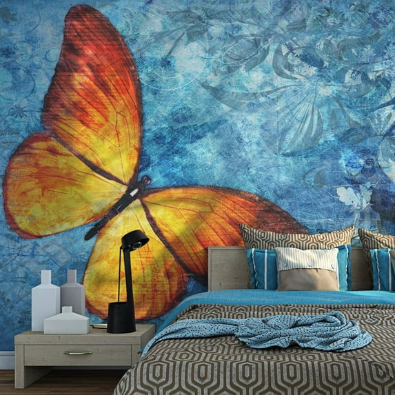 Tiptophomedecor Animal Wallpaper Wall Mural - Fiery Butterfly