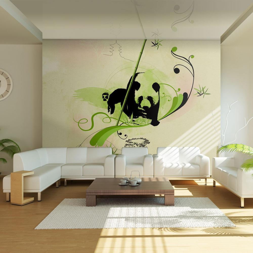Tiptophomedecor Animal Wallpaper Wall Mural - Giant Panda In Bamboo ...