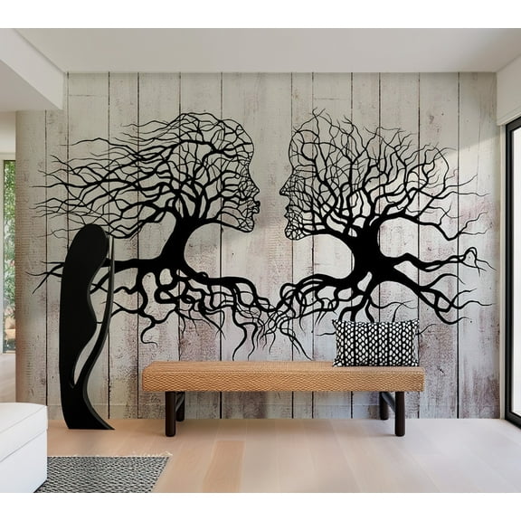 Tiptophomedecor Background & Patterns Wallpaper Wall Mural - A Kiss Of Trees On Wood