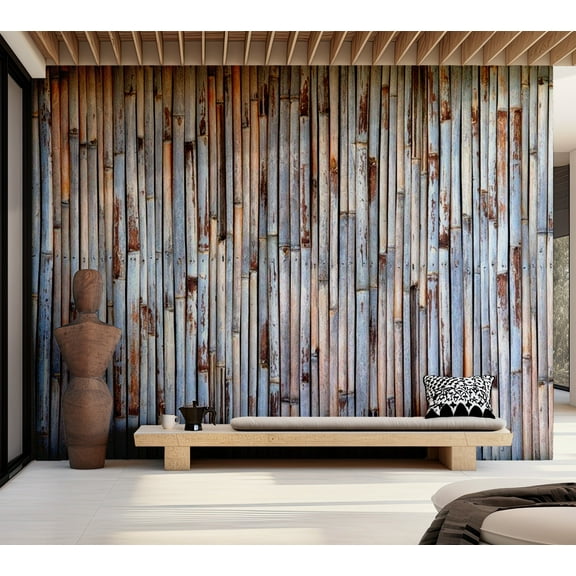 Tiptophomedecor Background & Patterns Wallpaper Wall Mural - Blue Grey Bamboo