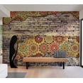thumbnail image 1 of Tiptophomedecor Background & Patterns Wallpaper Wall Mural - Brick Wall and Mosaic, 1 of 8