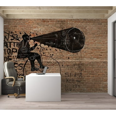 Tiptophomedecor Background & Patterns Wallpaper Wall Mural - City News on Brick Wall