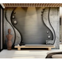Tiptophomedecor Background & Patterns Wallpaper Wall Mural - Concrete Metal Fantasy Wall