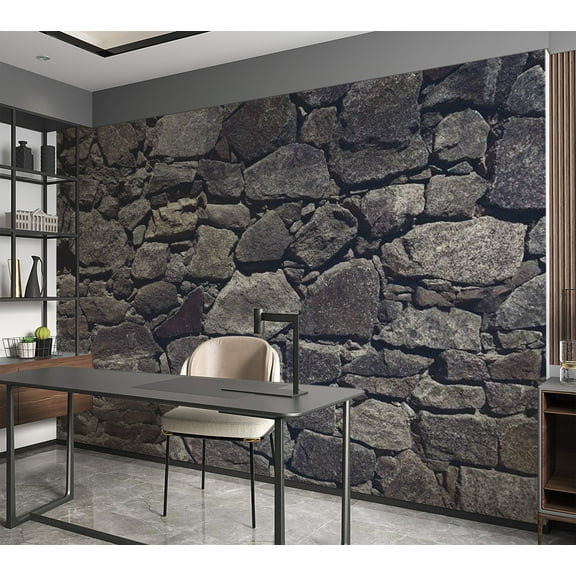 Tiptophomedecor Background & Patterns Wallpaper Wall Mural - Dark Old Stacked Stone Wall