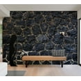 thumbnail image 1 of Tiptophomedecor Background & Patterns Wallpaper Wall Mural - Dark Stacked Stones and Rocks, 1 of 8