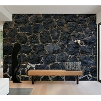Tiptophomedecor Background & Patterns Wallpaper Wall Mural - Dark Stacked Stones and Rocks