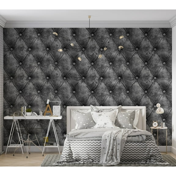Tiptophomedecor Background & Patterns Wallpaper Wall Mural - Gray Chesterfield Pattern