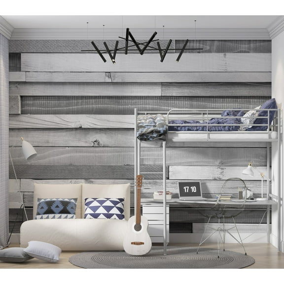Tiptophomedecor Background & Patterns Wallpaper Wall Mural - Grey Washed Wooden Planks