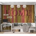thumbnail image 1 of Tiptophomedecor Background & Patterns Wallpaper Wall Mural - Home Green Pink Wooden Planks, 1 of 7