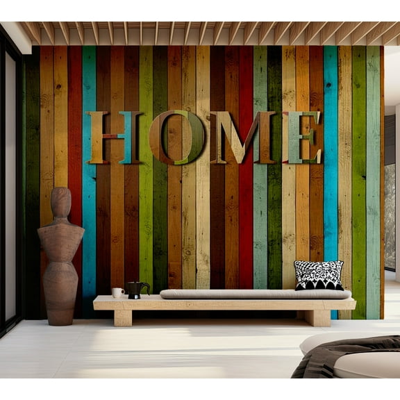 Tiptophomedecor Background & Patterns Wallpaper Wall Mural - Home Mixed Wooden Planks