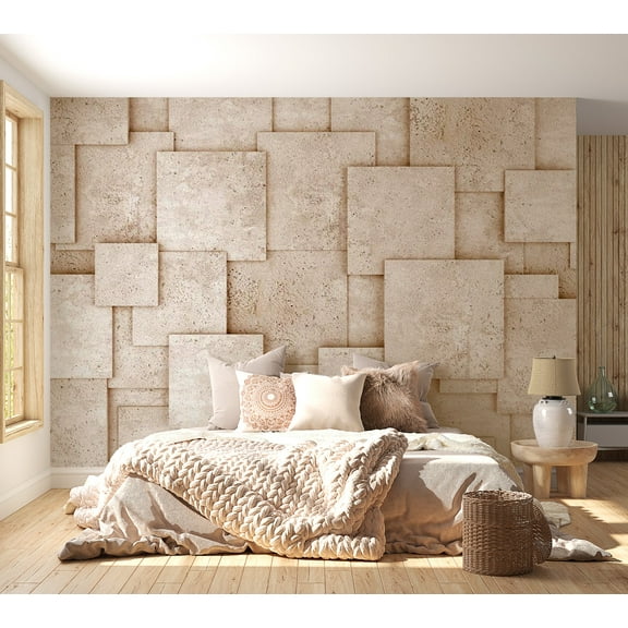 Tiptophomedecor Background & Patterns Wallpaper Wall Mural - Industrial Travertine Tiles