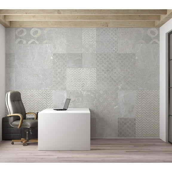 Tiptophomedecor Background & Patterns Wallpaper Wall Mural - Modern Concrete Mosaic Tiles