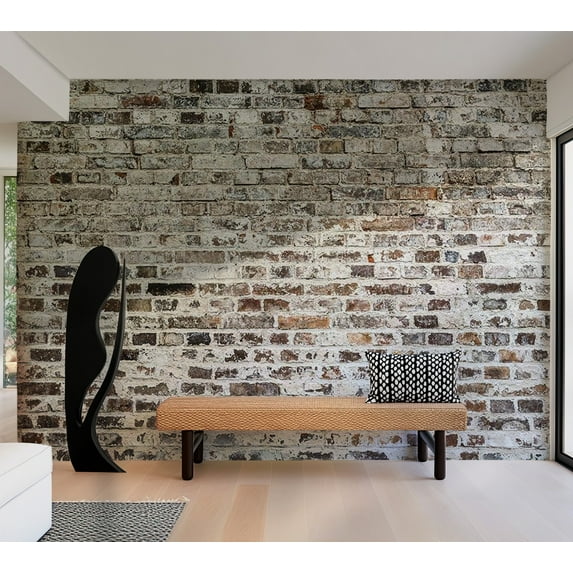 Tiptophomedecor Background & Patterns Wallpaper Wall Mural - Old Weathered Grey Brick Wall