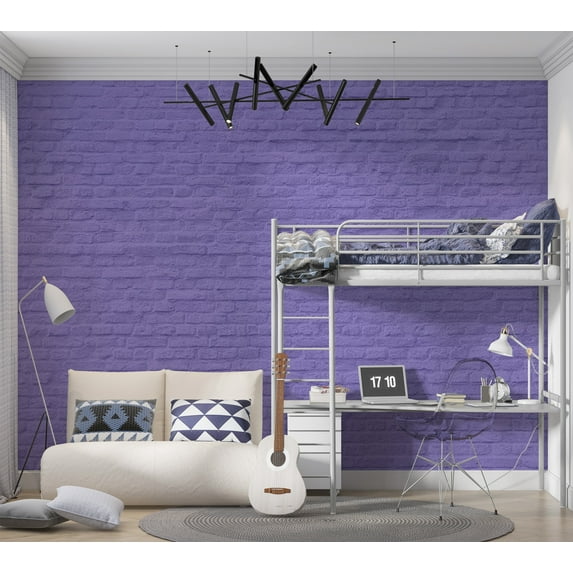 Tiptophomedecor Background & Patterns Wallpaper Wall Mural - Purple Painted Brick Wall