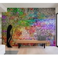 thumbnail image 1 of Tiptophomedecor Background & Patterns Wallpaper Wall Mural - Rainbow Brick Wall, 1 of 8