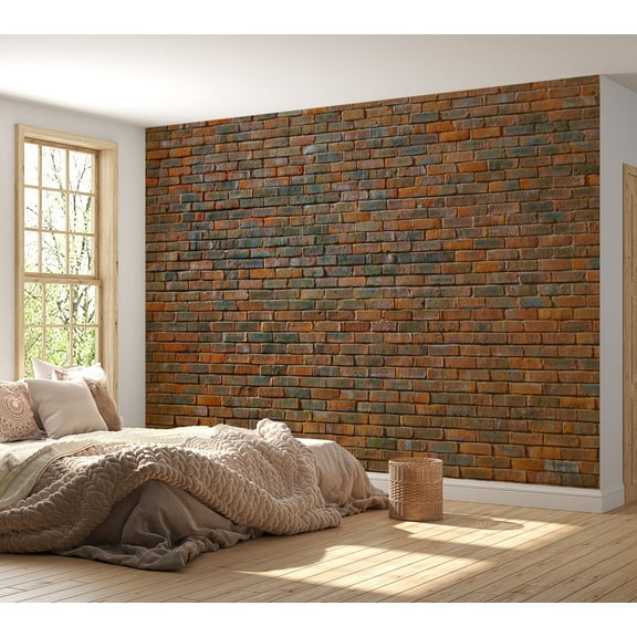 Tiptophomedecor Background & Patterns Wallpaper Wall Mural - Red Black Brick Wall