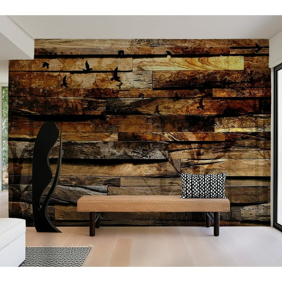 Tiptophomedecor Background & Patterns Wallpaper Wall Mural - Reflection Of Nature On Wood