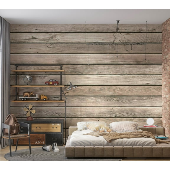 Tiptophomedecor Background & Patterns Wallpaper Wall Mural - Simple Rustic Wooden Planks