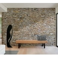 thumbnail image 1 of Tiptophomedecor Background & Patterns Wallpaper Wall Mural - Stacked Pebbles Stone Wall, 1 of 8