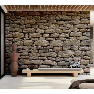 Tiptophomedecor Background & Patterns Wallpaper Wall Mural - Stacked Stones and Rocks Wall
