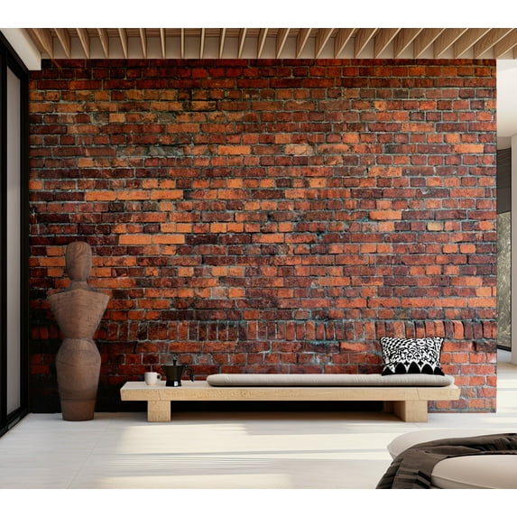 Tiptophomedecor Background & Patterns Wallpaper Wall Mural - Vintage Wall Red Brick