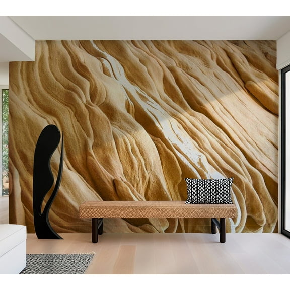 Tiptophomedecor Background & Patterns Wallpaper Wall Mural - Wavy Sandstone Forms