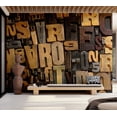 thumbnail image 1 of Tiptophomedecor Background & Patterns Wallpaper Wall Mural - Wooden Letters, 1 of 8