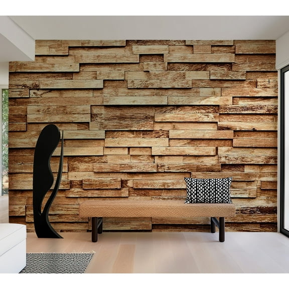 Tiptophomedecor Background & Patterns Wallpaper Wall Mural - Wooden Palet Strips wall