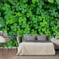 thumbnail image 1 of Tiptophomedecor Botanical Wallpaper Wall Mural - Green Clover, 1 of 4