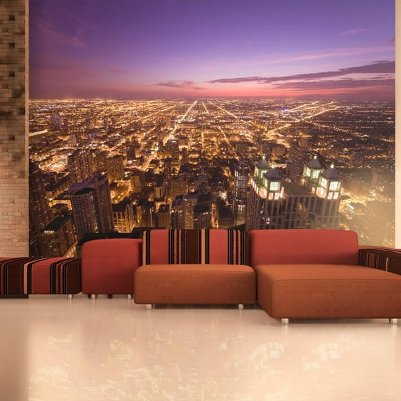 Tiptophomedecor Cityscape Wallpaper Wall Mural - Chicago By Night