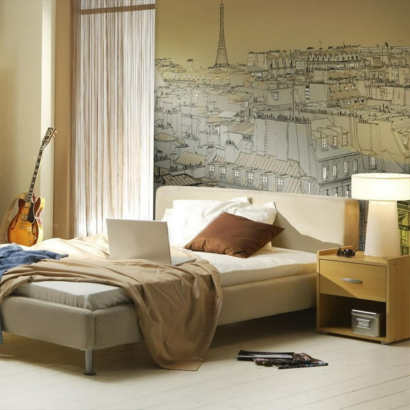Tiptophomedecor Cityscape Wallpaper Wall Mural - Good Night Paris!