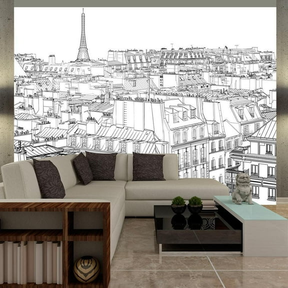 Tiptophomedecor Cityscape Wallpaper Wall Mural - Parisian's Sketchbook