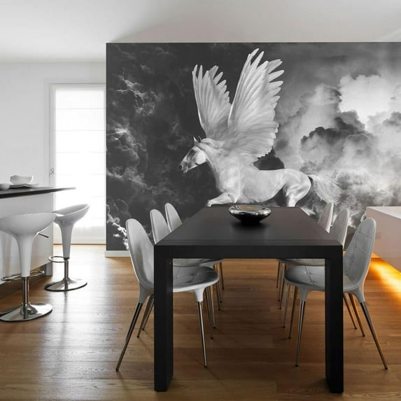 Tiptophomedecor Fiction Wallpaper Wall Mural - Pegasus On The Way To Mount Olympus