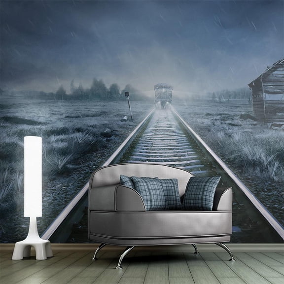 Tiptophomedecor Fiction Wallpaper Wall Mural - The Ghost Train