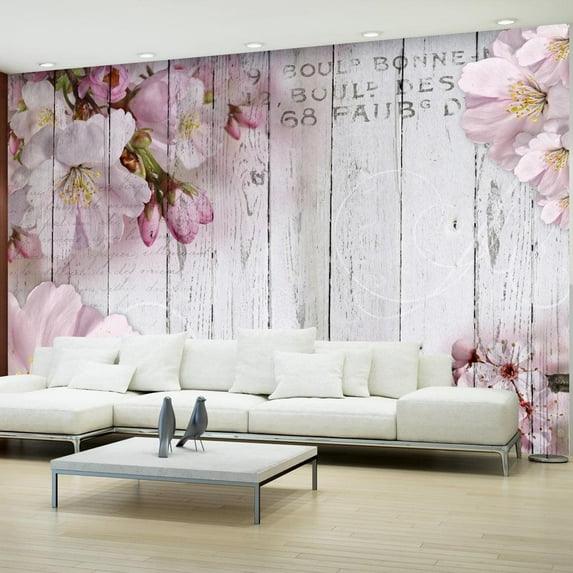 Tiptophomedecor Floral Wallpaper Wall Mural - Apple Blossoms
