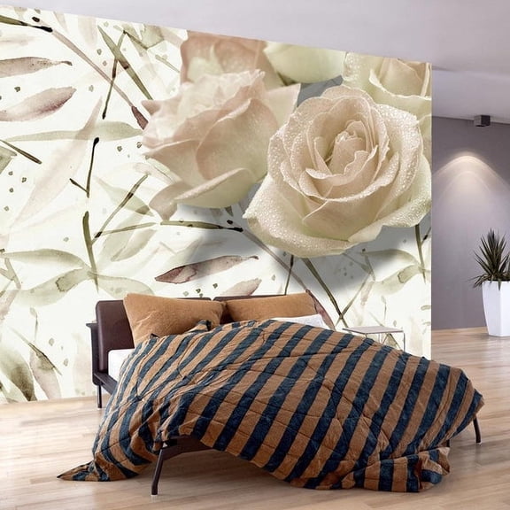 Tiptophomedecor Floral Wallpaper Wall Mural - Birthday Wishes