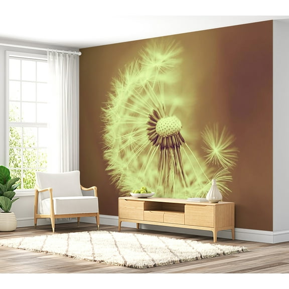 Tiptophomedecor Floral Wallpaper Wall Mural - Dandelion In Summer Light