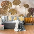 thumbnail image 1 of Tiptophomedecor Floral Wallpaper Wall Mural - Golden Garden, 1 of 4