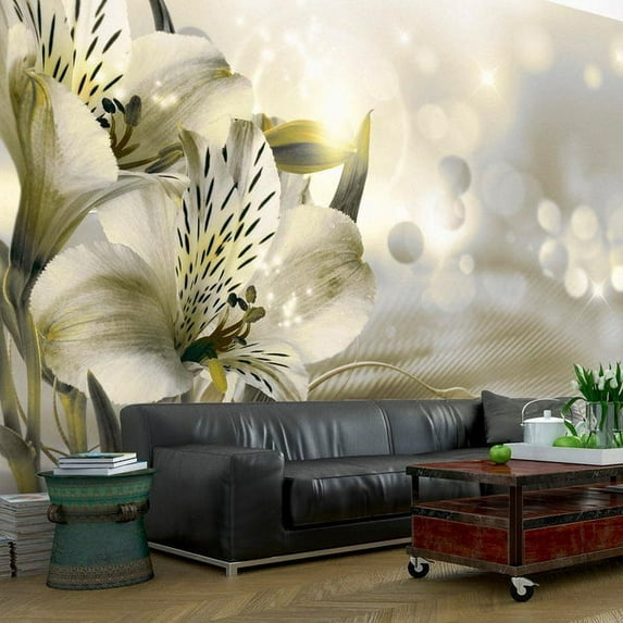 Tiptophomedecor Floral Wallpaper Wall Mural - Green Daybreak