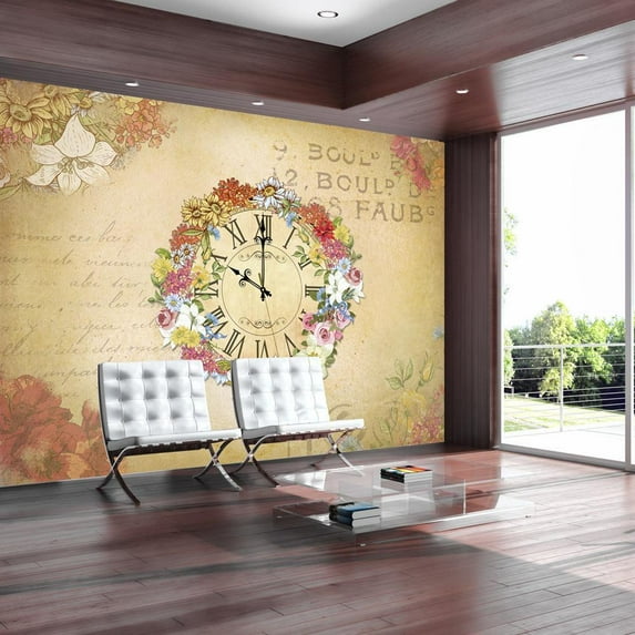 Tiptophomedecor Floral Wallpaper Wall Mural - Guard Of Time