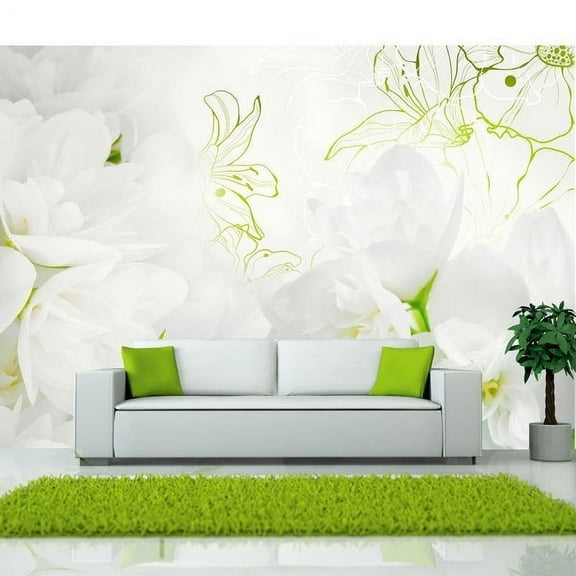 Tiptophomedecor Floral Wallpaper Wall Mural - Jasmine